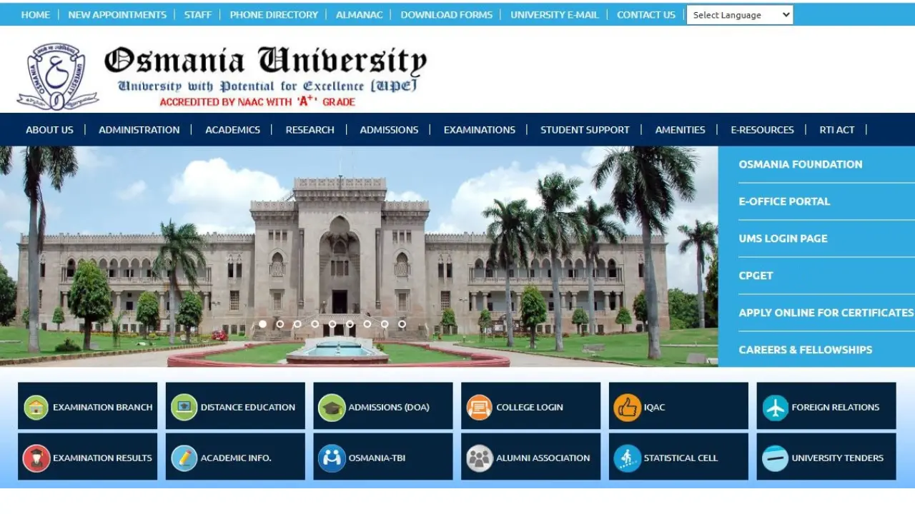 Osmania University Degree Results