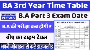 ba 3rd year time table