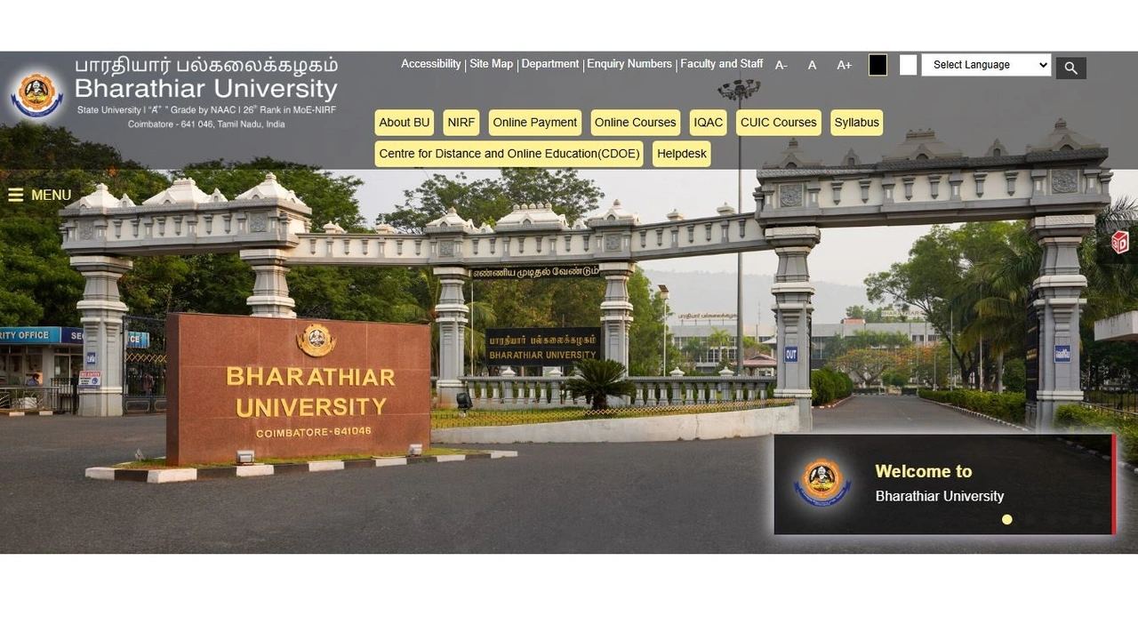 bharathiar university result